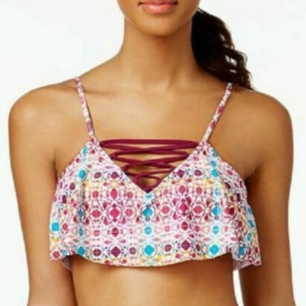 Hula Honey New Bikini Top Lace Up XS